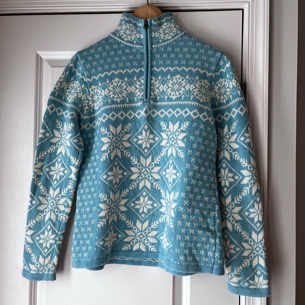 Vintage LL Bean blue snowflake sweater